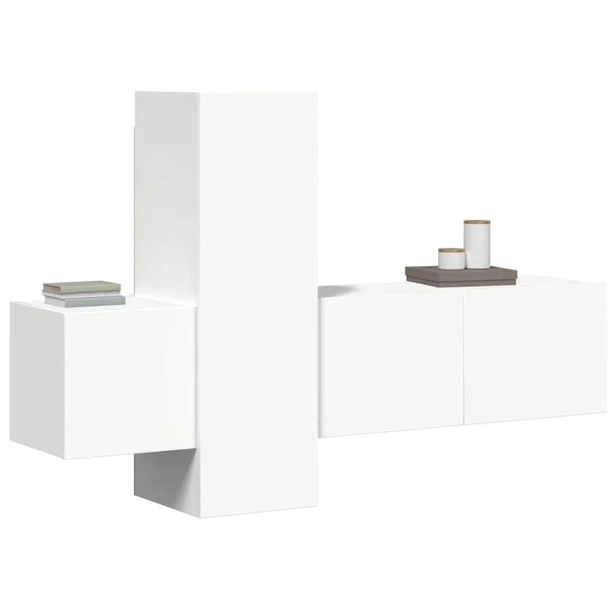 Ensemble de meubles TV 3 pcs Blanc Bois d'ingénierie - 4