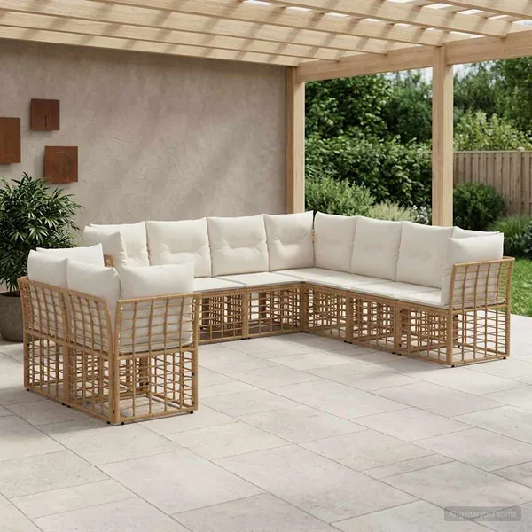 Ensemble de canapés d'extérieur Naturel Polyester