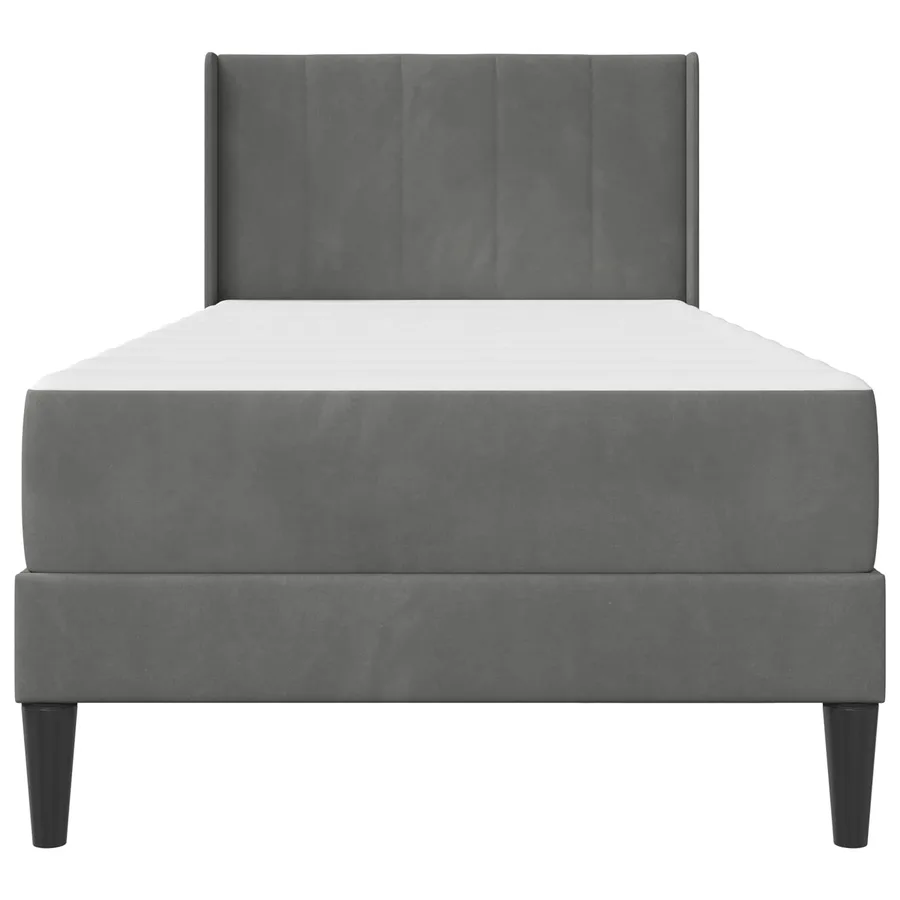 Cadre de lit avec matelas Gris foncé 100 x 200 cm Velours - 6