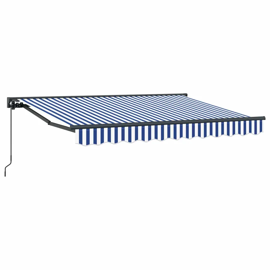 Auvent rétractable manuel Bleu et Blanc 3,5 x 2 m - 2