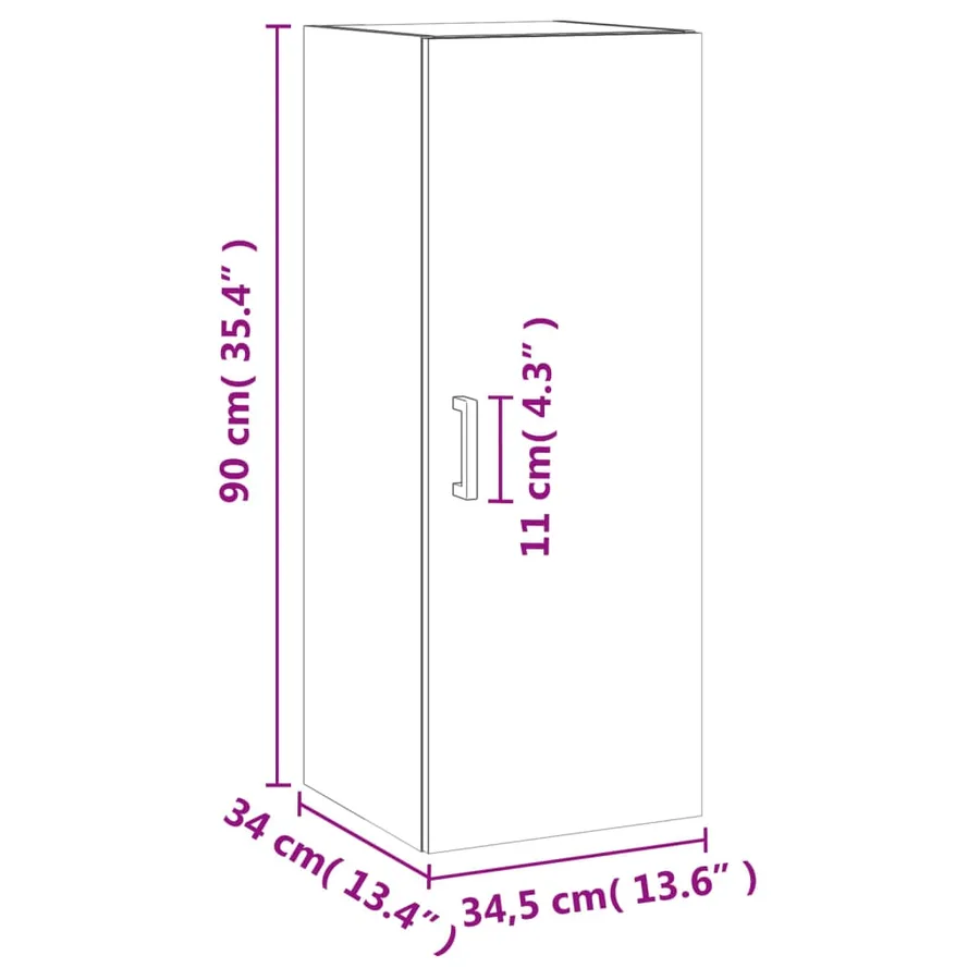 Armoire murale blanc 34,5x34x90 cm - 14