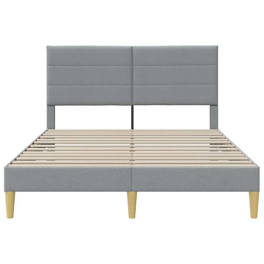 Cadre de lit avec tête de lit Gris clair 120 x 200 cm Tissu - 4