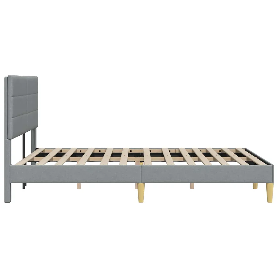 Cadre de lit avec tête de lit Gris clair 120 x 200 cm Tissu - 5