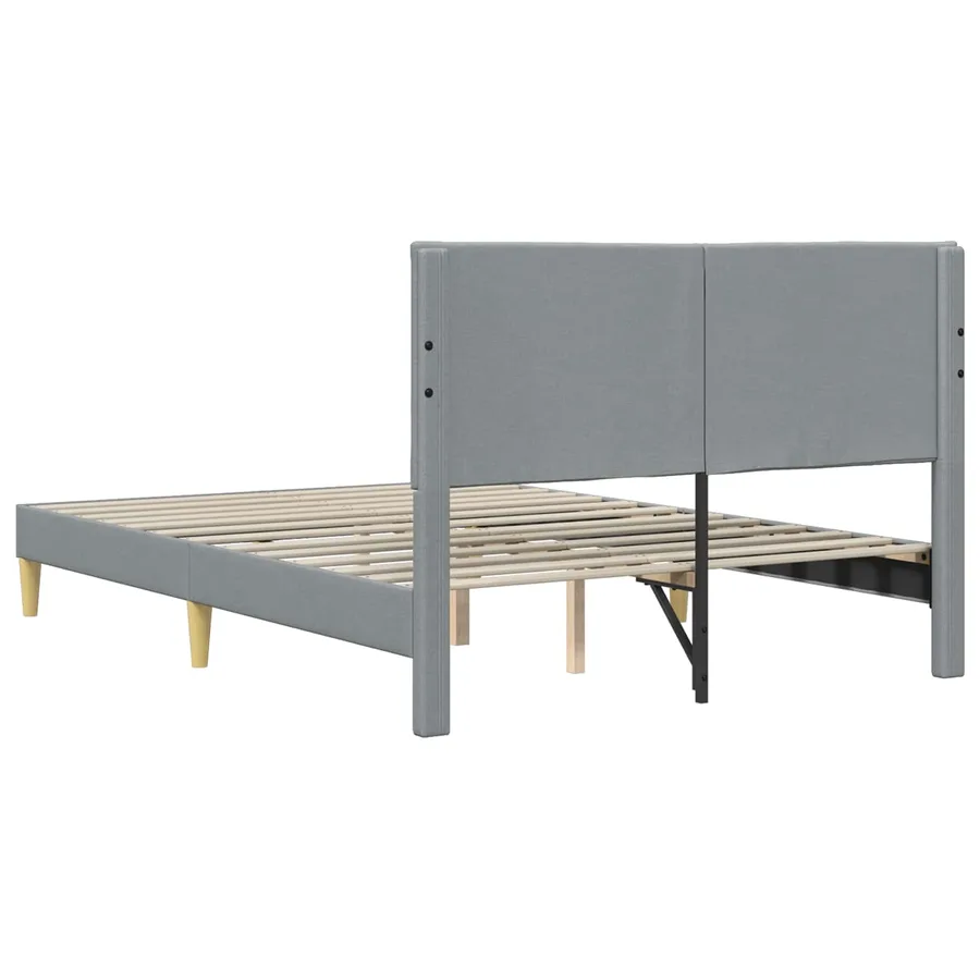 Cadre de lit avec tête de lit Gris clair 120 x 200 cm Tissu - 6