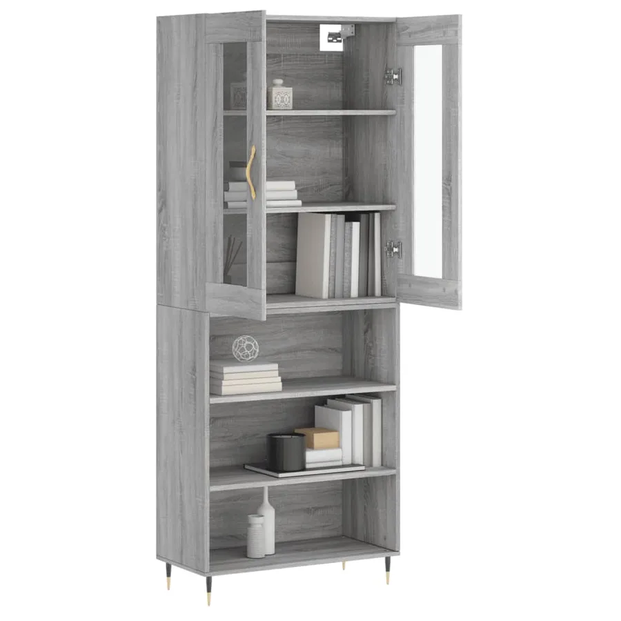 Buffet haut Sonoma gris 69,5x34x180 cm Bois d'ingénierie - 11