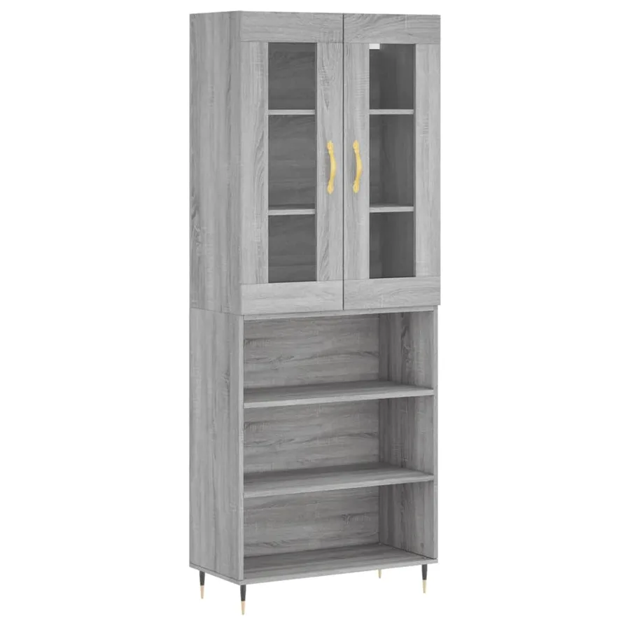 Buffet haut Sonoma gris 69,5x34x180 cm Bois d'ingénierie - 2
