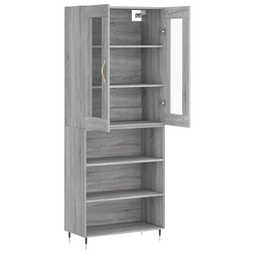 Buffet haut Sonoma gris 69,5x34x180 cm Bois d'ingénierie - 3