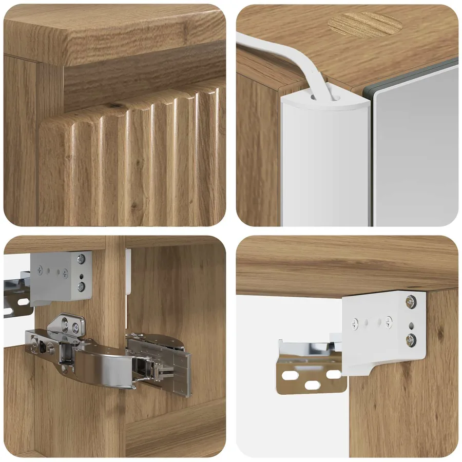 Ensemble d'armoire de salle de bain 5 pc Chêne artisanal - 8