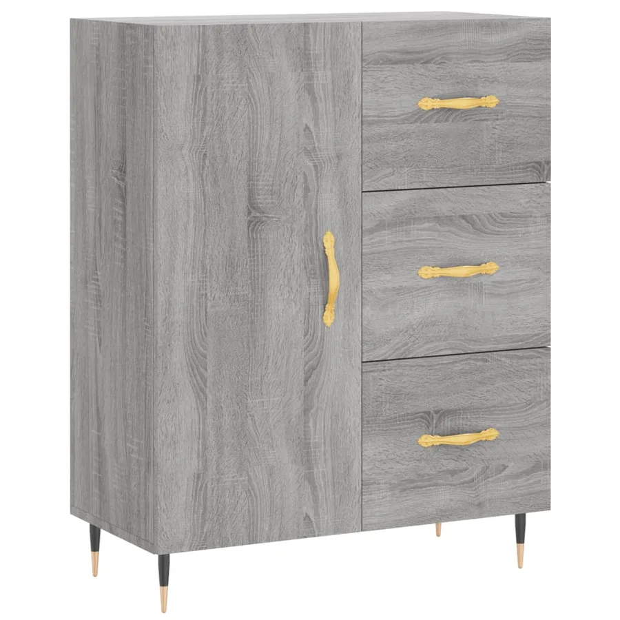 Buffet haut Sonoma gris 69,5x34x180 cm Bois d'ingénierie - 7