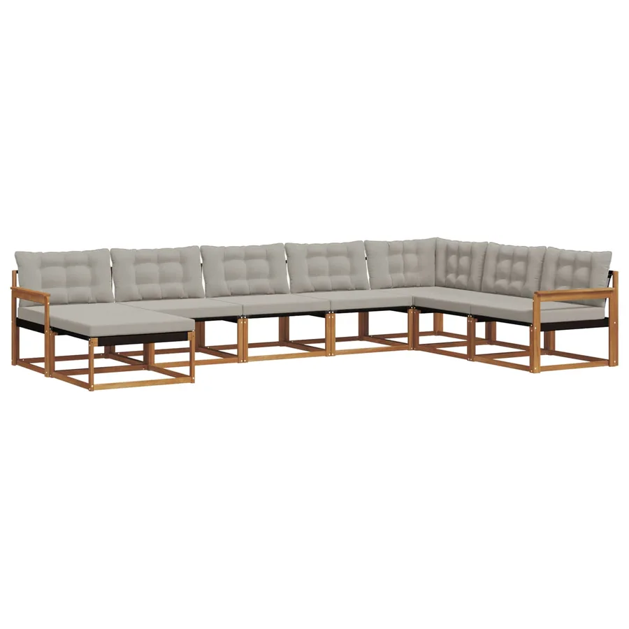 Ensemble de canapés d'extérieur 8 pcs Gris Naturel et Clair - 2