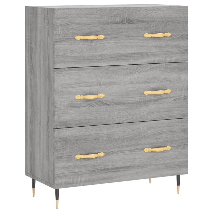 Buffet haut Sonoma gris 69,5x34x180 cm Bois d'ingénierie - 7
