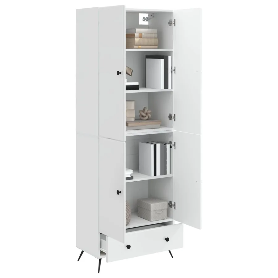 Ensemble de Meubles 2 pcs Blanc brillant Bois d'ingénierie - 3