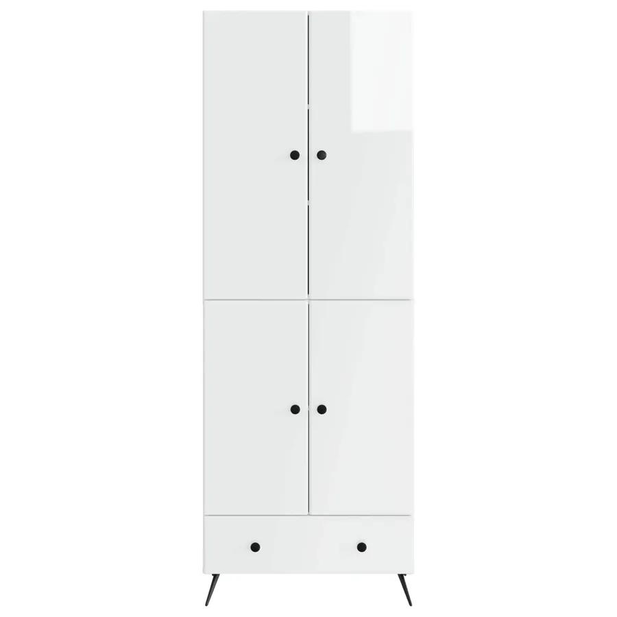 Ensemble de Meubles 2 pcs Blanc brillant Bois d'ingénierie - 5