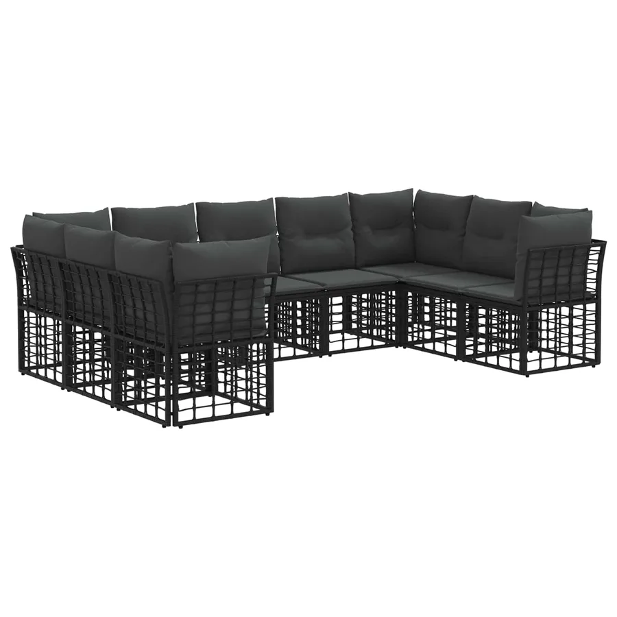 Ensemble de canapés d'extérieur Noir et Gris foncé Polyester - 2