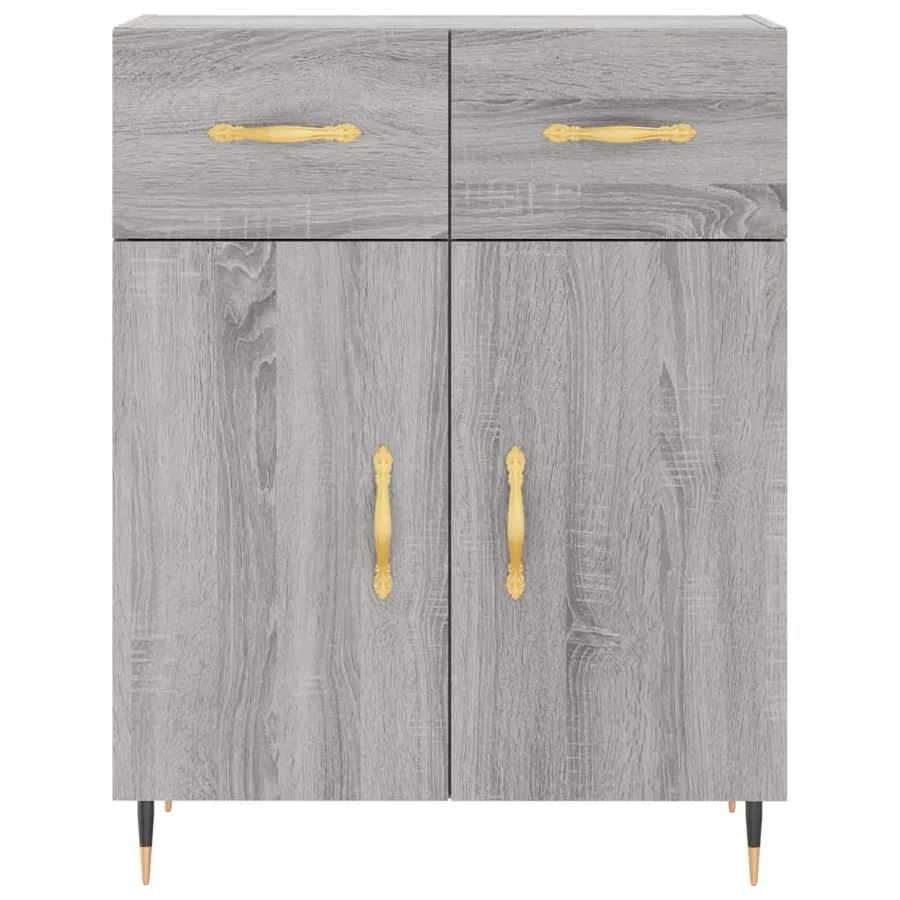 Buffet haut Sonoma gris 69,5x34x180 cm Bois d'ingénierie - 8