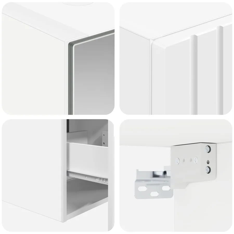 Ensemble d'armoire de salle de bain 5 pcs Blanc - 10