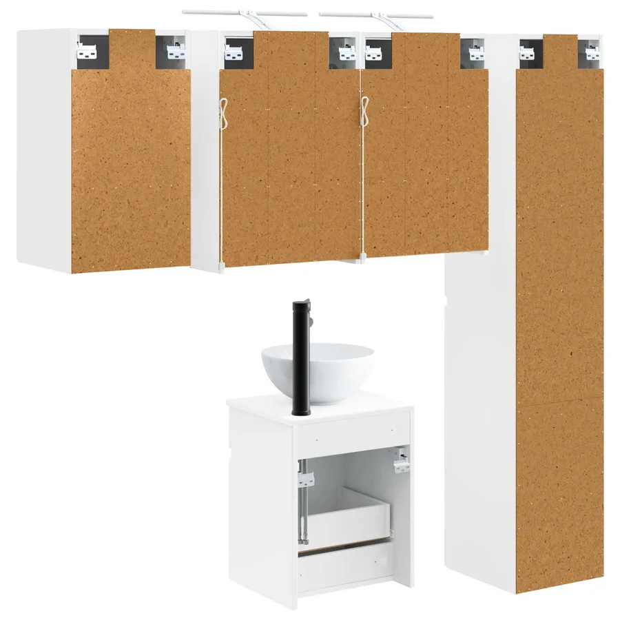 Ensemble d'armoire de salle de bain 5 pcs Blanc - 9