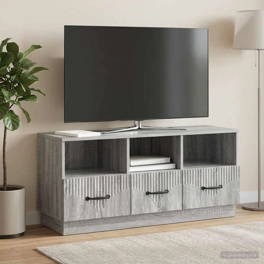 Meuble TV Sonoma gris 102 x 34,5 x 47 cm Bois d'ingénierie