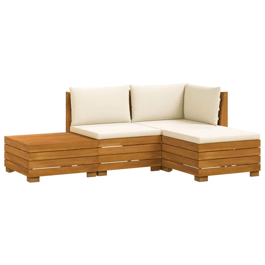 Ensemble de canapés d'extérieur avec coussin 4 Pièce Marron - 2
