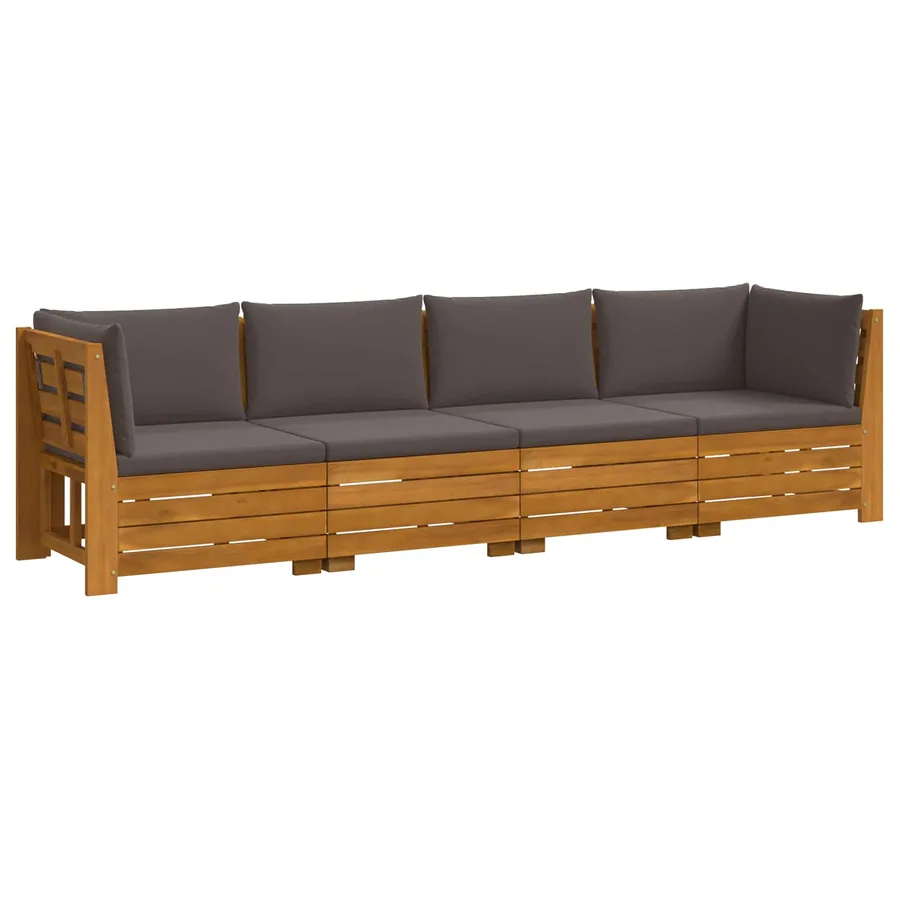 Ensemble de canapés d'extérieur avec coussin 4 Pièce Marron - 2