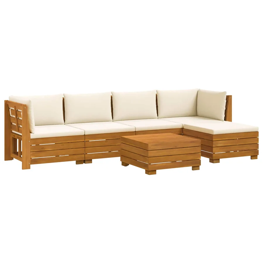 Ensemble de canapés d'extérieur avec coussin 6 Pièce Marron - 2