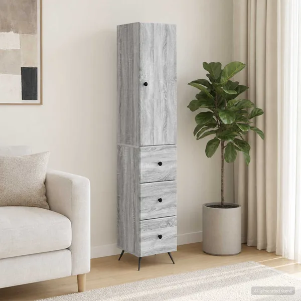 Ensemble de Meubles 2 pcs Sonoma gris 34,5 x 34,5 x 90 cm