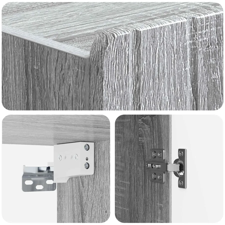 Armoire Murale Sonoma gris 33 x 34,5 x 94 cm Bois d'ingénierie - 7
