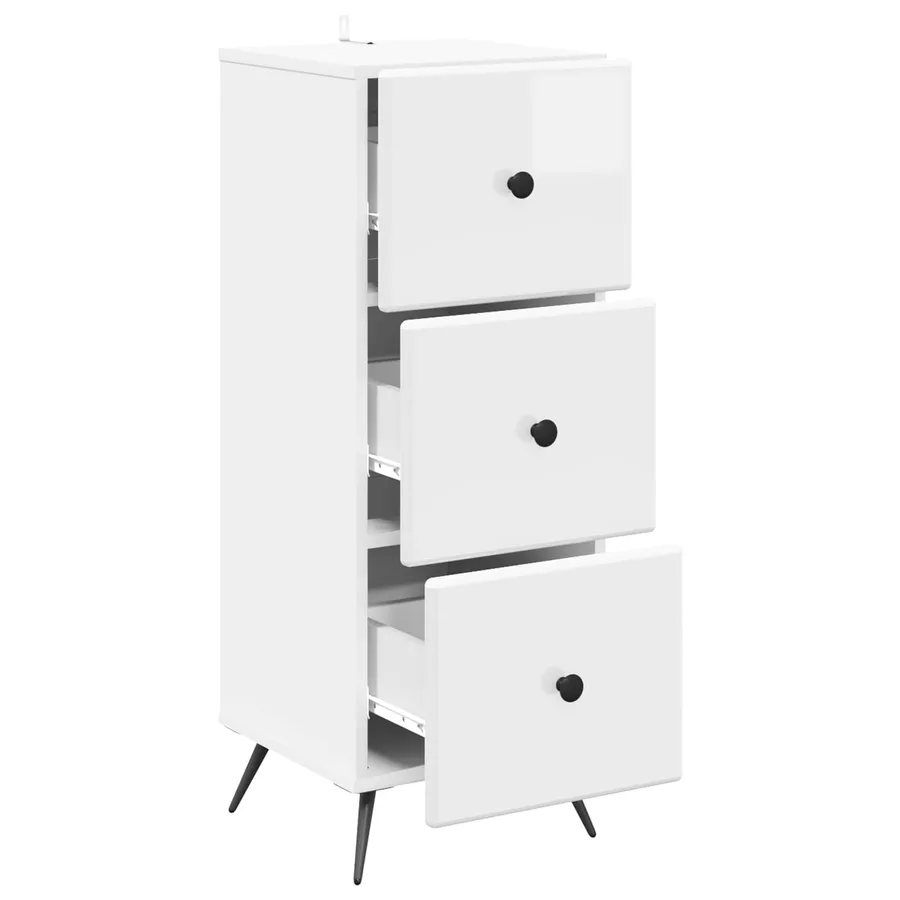 Armoire à tiroirs Blanc brillant 33 x 34,5 x 90 cm - 5