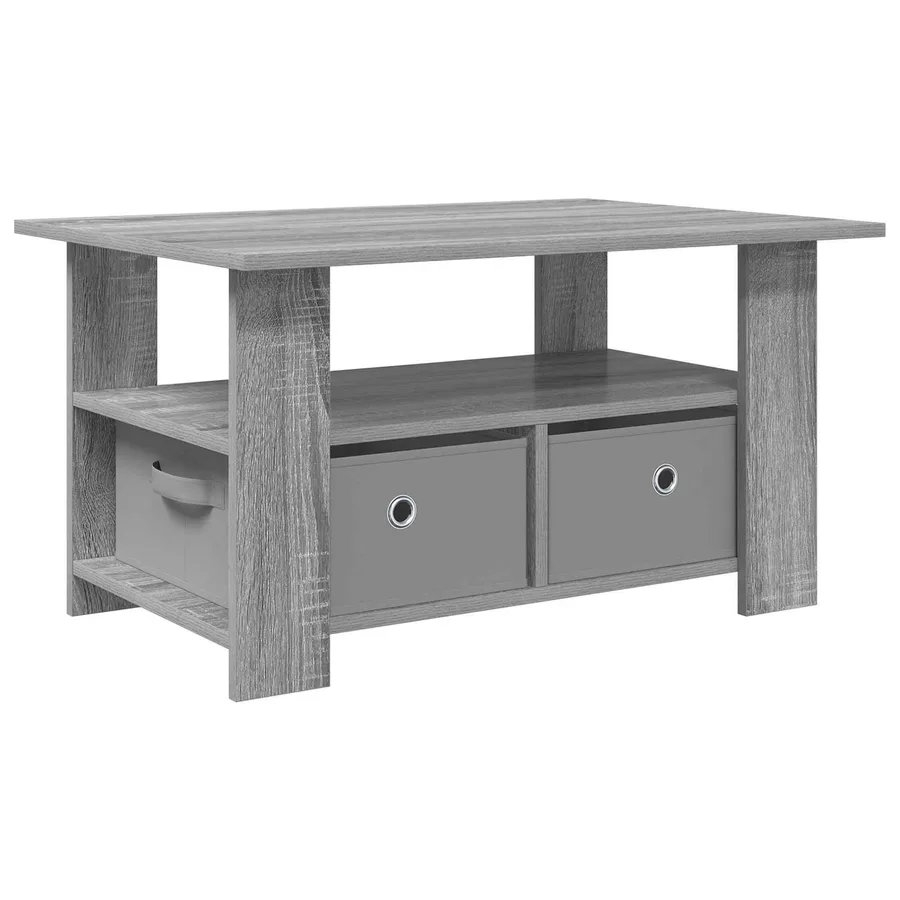 Table basse Gris Sonoma 77 x 55 x 42 cm Bois d'ingénierie - 2