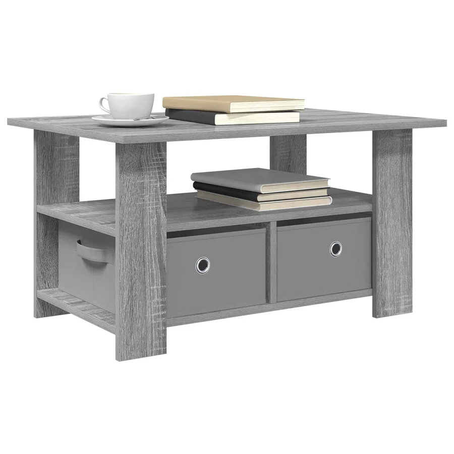 Table basse Gris Sonoma 77 x 55 x 42 cm Bois d'ingénierie - 3