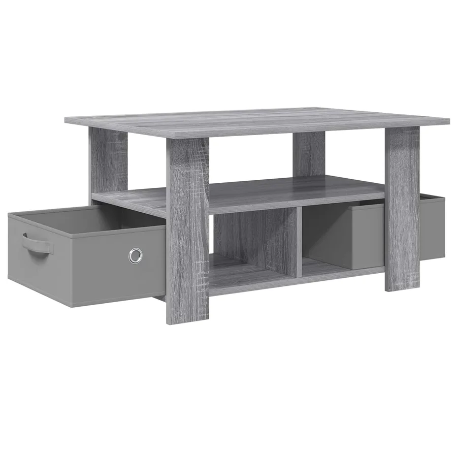Table basse Gris Sonoma 77 x 55 x 42 cm Bois d'ingénierie - 4