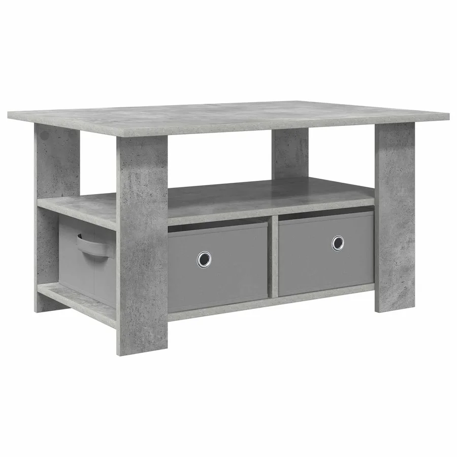 Table basse Gris béton 77 x 55 x 42 cm Bois d'ingénierie - 2