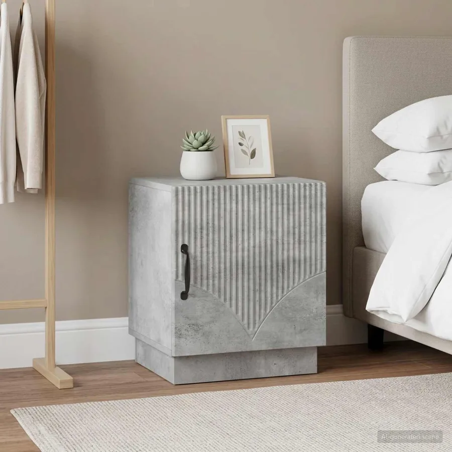 Table de chevet 2 pcs Gris Béton 43 x 34,5 x 47 cm - 4