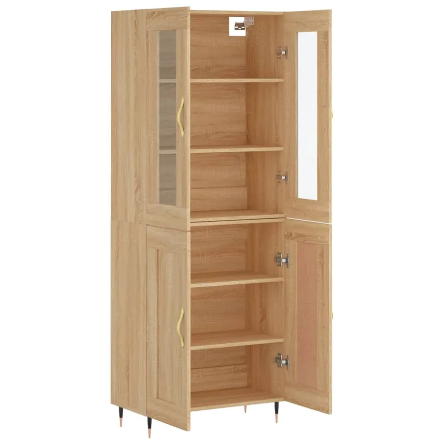 Buffet haut Chêne sonoma 69,5x34x180 cm Bois d'ingénierie - 3