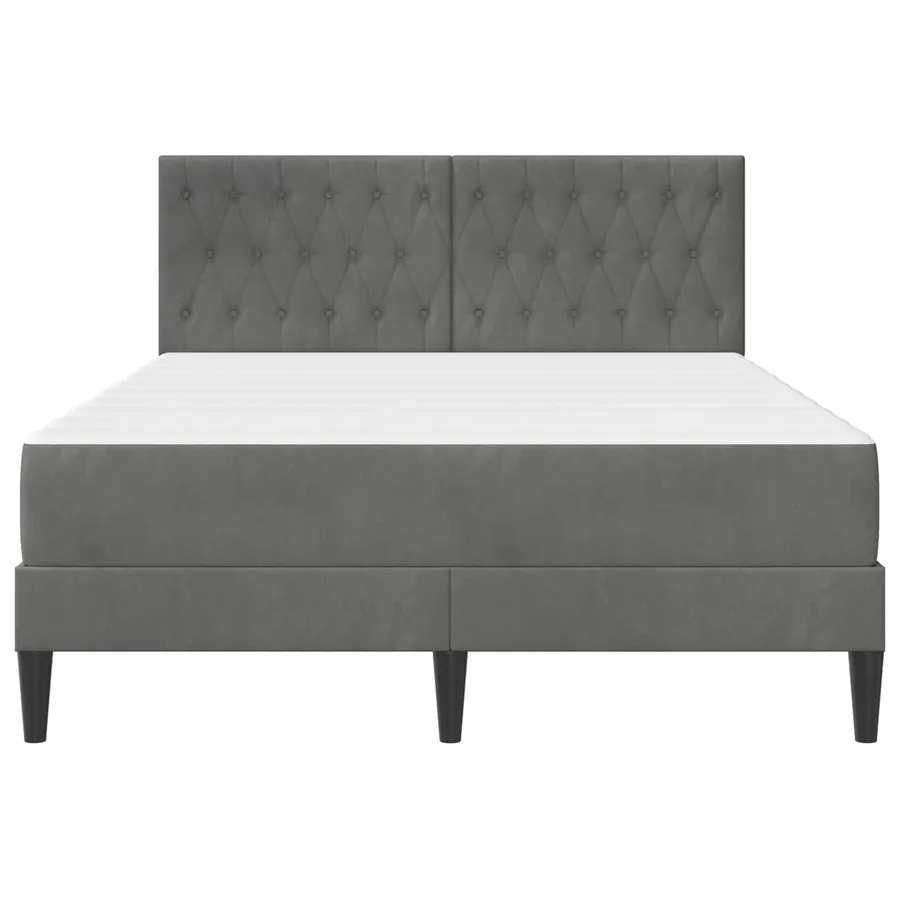 Cadre de lit avec matelas Gris foncé 160 x 200 cm Velours - 6