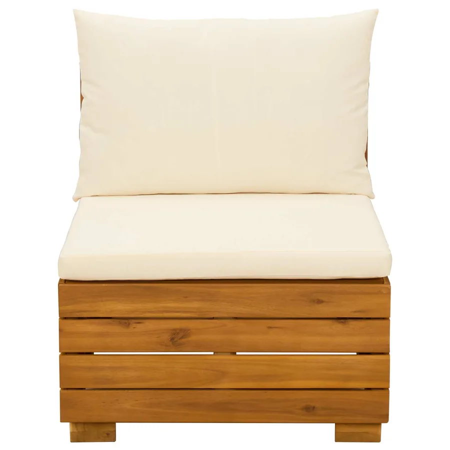 Sofa de jardin milieu Bois d'Acacia Massif Marron - 3