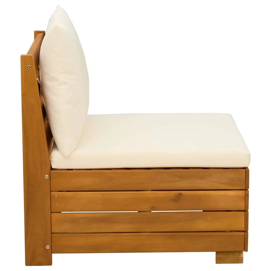 Sofa de jardin milieu Bois d'Acacia Massif Marron - 4