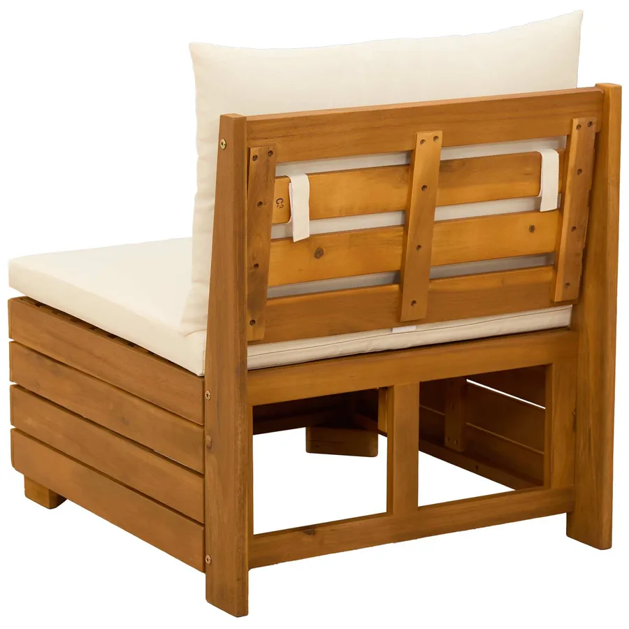 Sofa de jardin milieu Bois d'Acacia Massif Marron - 5