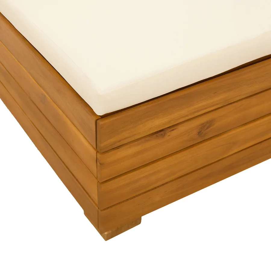 Sofa de jardin milieu Bois d'Acacia Massif Marron - 6
