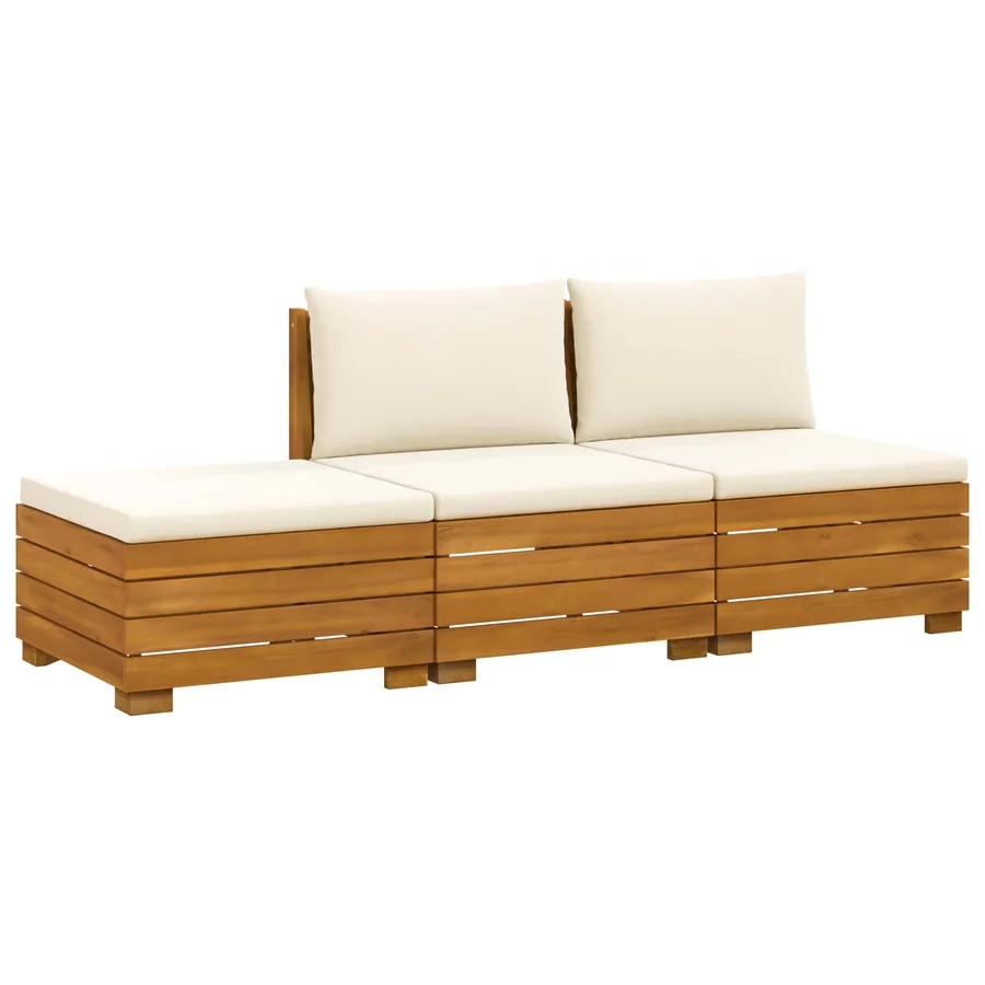 Ensemble de canapés d'extérieur avec coussin 3 Pièce Marron - 2