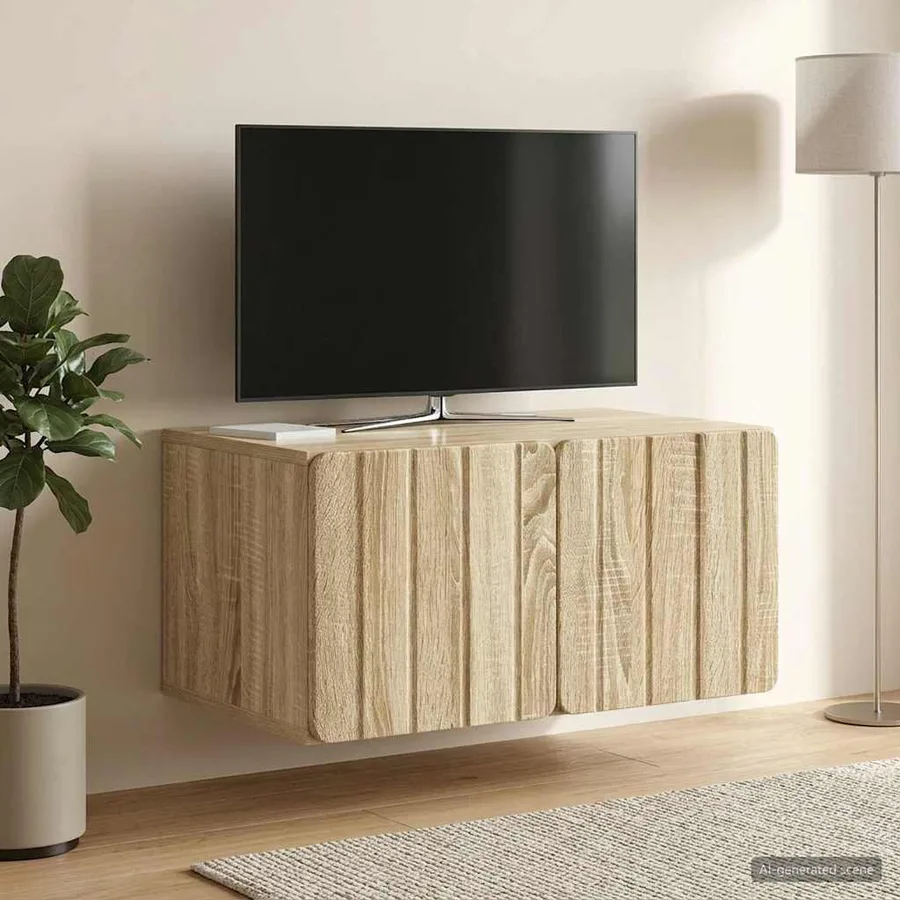 Meuble TV mural 59,5 x 41 x 30 cm Chêne Sonoma - 4