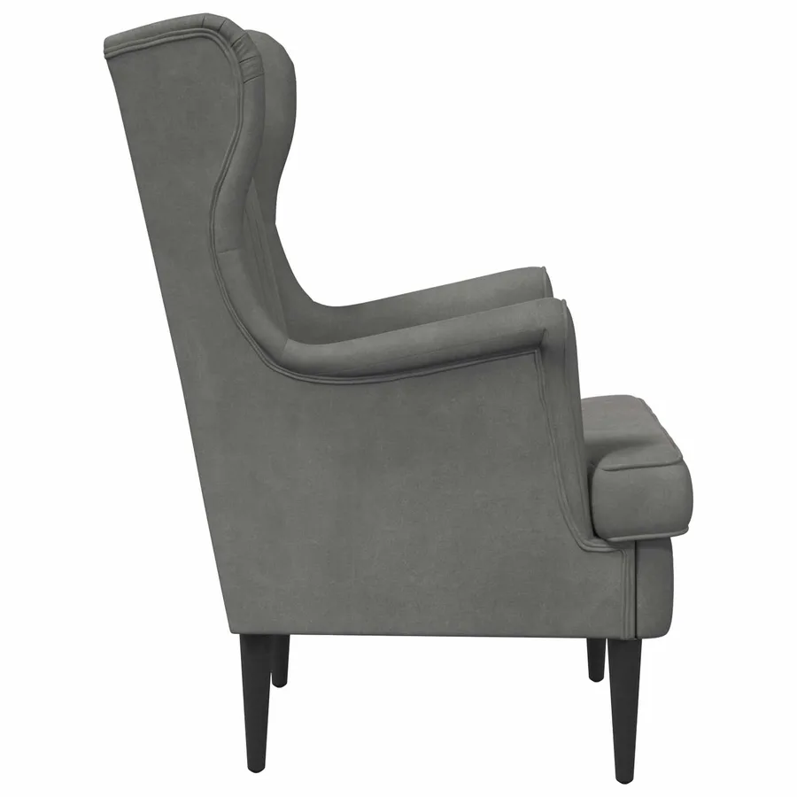 Fauteuil Gris foncé Velours - 5