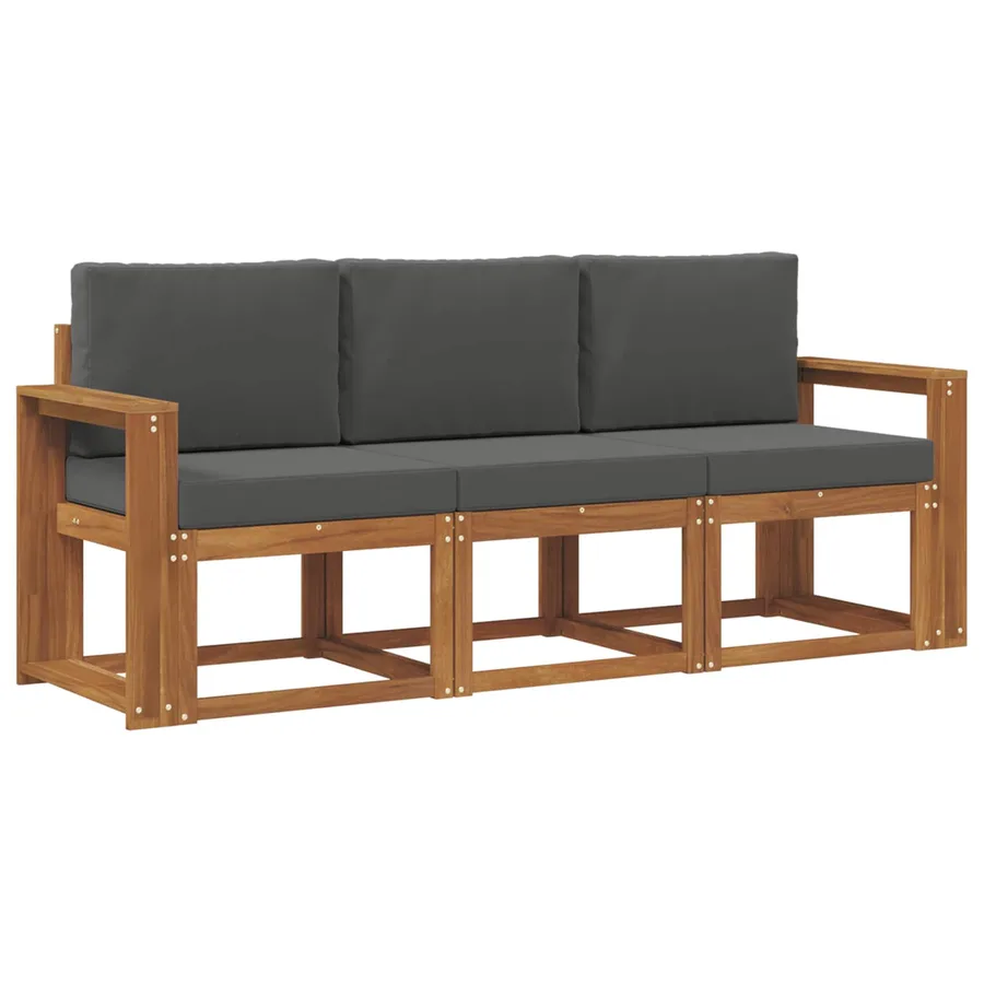 Ensemble de canapés d'extérieur 3 pcs Naturel et Anthracite - 2