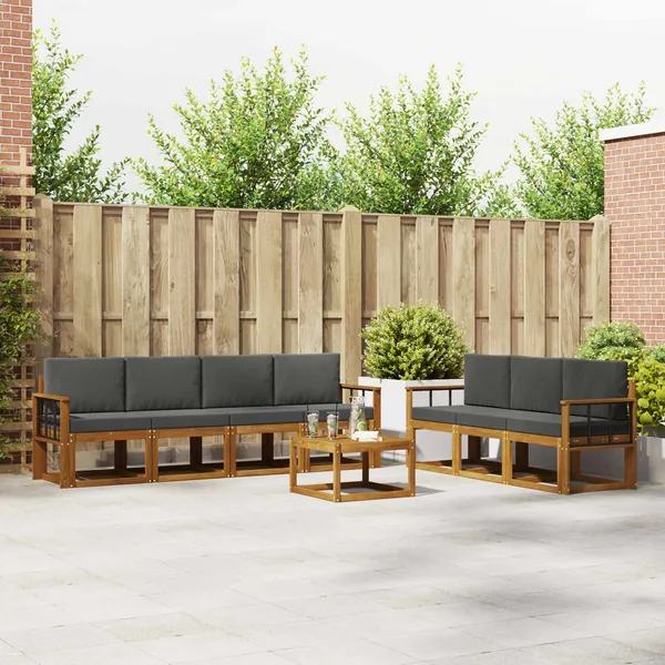 Ensemble de canapés d'extérieur 8 pcs Naturel et Anthracite
