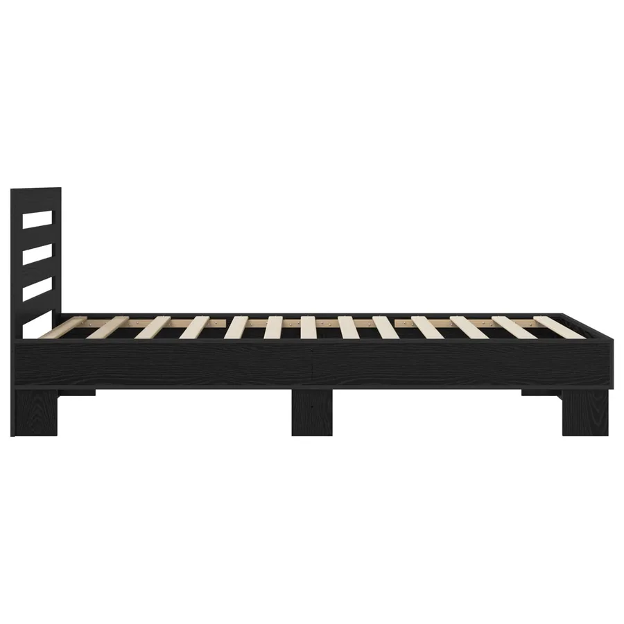 Cadre de lit avec tête de lit Chêne noir 80 x 200 cm - 4