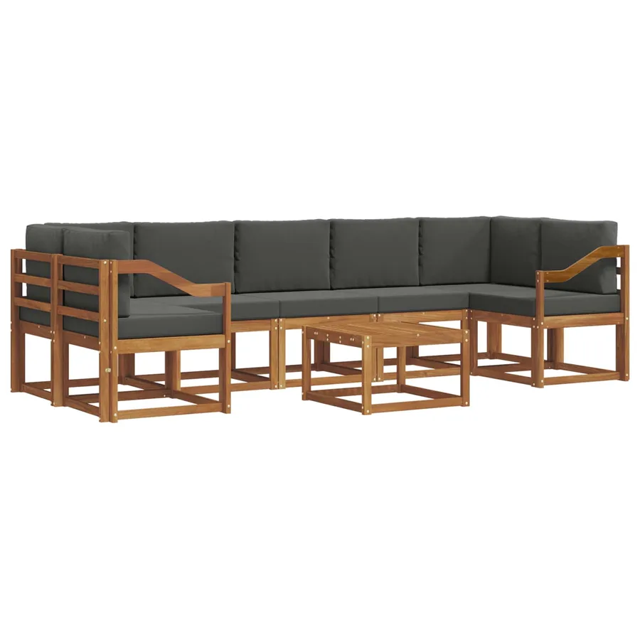 Ensemble de canapés d'extérieur 8 pcs Naturel et Anthracite - 2