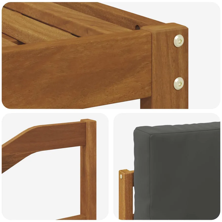 Ensemble de canapés d'extérieur 4 pcs Naturel et Anthracite - 5