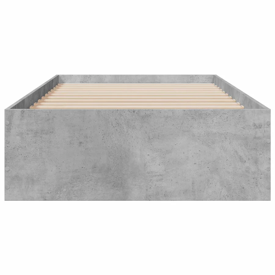 Cadre de lit avec tiroir Gris béton Bois d'ingénierie - 4