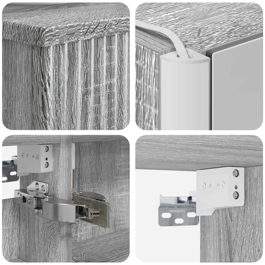 Ensemble de mobilier de salle de bain 5 pcs Sonoma gris - 10