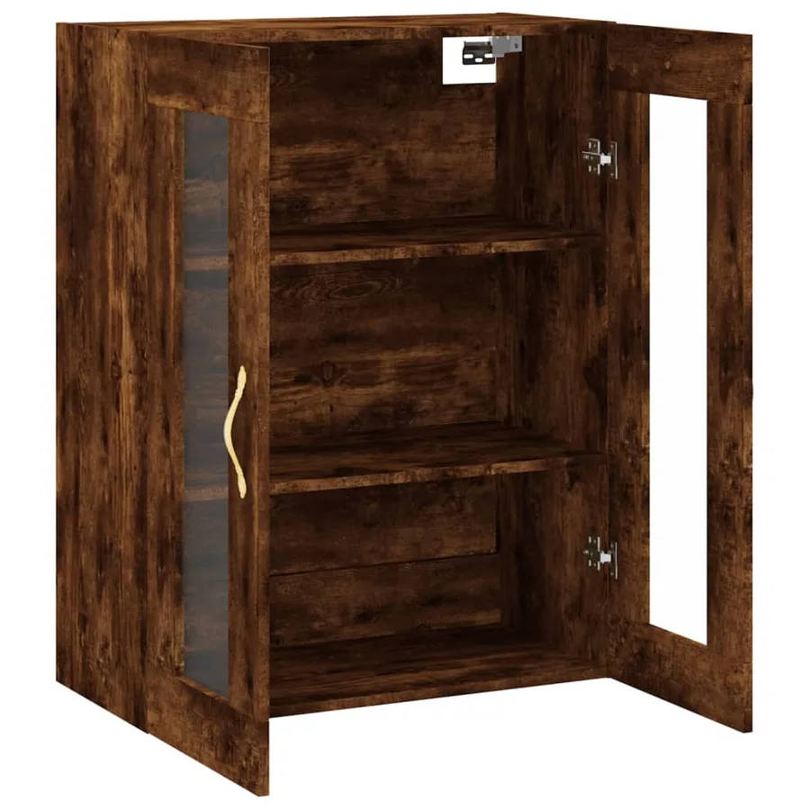 Armoire murale chêne fumé 69,5x34x90 cm - 6